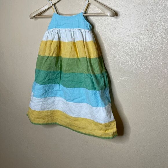 Baby Gap Dress Girls 4T Multi Color Striped Maxi Sun Dress Linen Bland - Picture 2 of 9